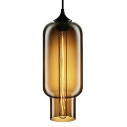 70W moderne glazen hanglamp in bruin bubbeldesign