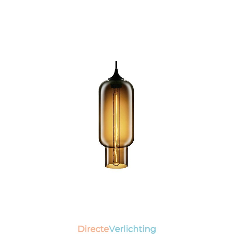 70W moderne glazen hanglamp in bruin bubbeldesign