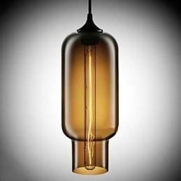 70W moderne glazen hanglamp in bruin bubbeldesign