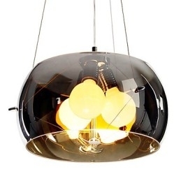 Italiaanse stijl moderne schilderachtige 3-lichts hanglamp met zwarte transparante kap