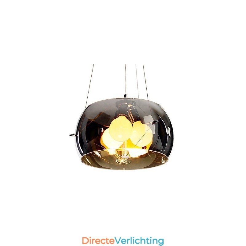 Italiaanse stijl moderne schilderachtige 3-lichts hanglamp met zwarte transparante kap