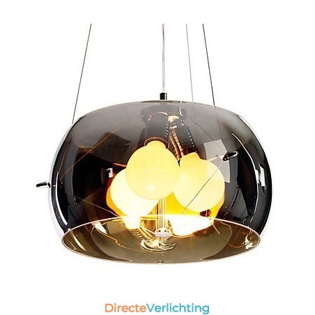Italiaanse stijl moderne schilderachtige 3-lichts hanglamp met zwarte transparante kap Italiaanse stijl moderne schilderachtige 3-lichts hanglamp met zwarte transparante kap