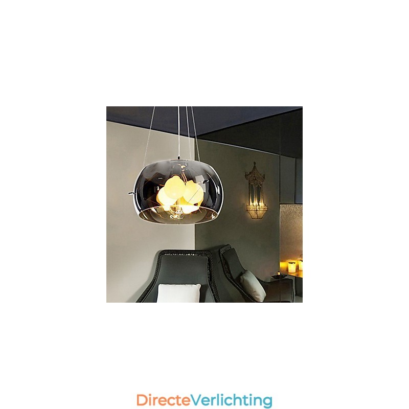 Italiaanse stijl moderne schilderachtige 3-lichts hanglamp met zwarte transparante kap