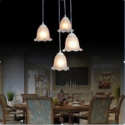 Hanglamp Vier Lichten Wit Europees Retro Klassiek