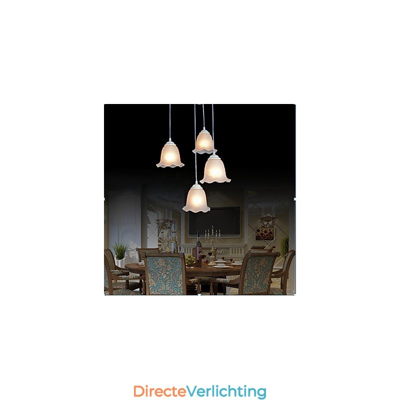 Hanglamp Vier Lichten Wit Europees Retro Klassiek