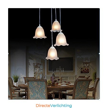 Hanglamp Vier Lichten Wit Europees Retro Klassiek Hanglamp Vier Lichten Wit Europees Retro Klassiek