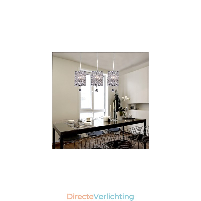 Moderne eigentijdse kristallen chromen metalen hanglamp