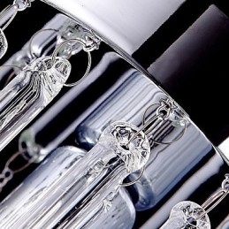 Moderne hanglamp met 3 lampen en glazen staaf