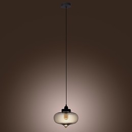 Transparante glazen hanglamp in bruin bubbeldesign