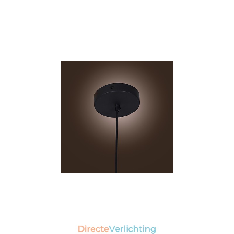 Transparante glazen hanglamp in bruin bubbeldesign