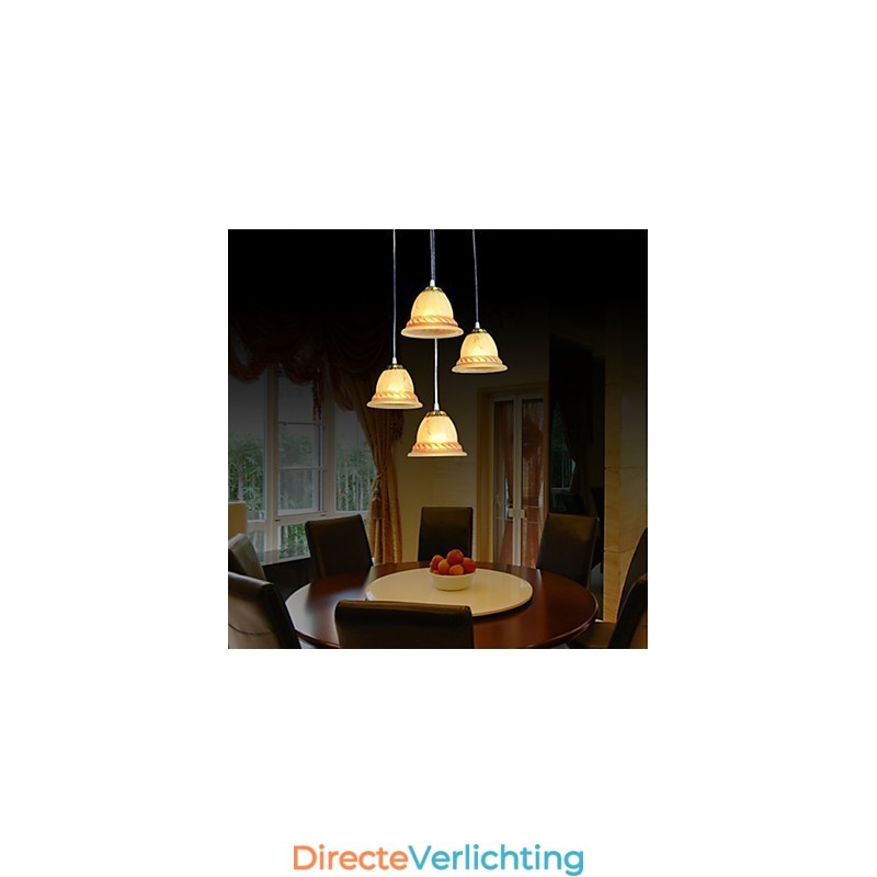 Hanglamp Vier Lichten Brons Europees Retro Klassiek