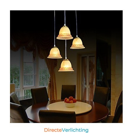 Hanglamp Vier Lichten Brons Europees Retro Klassiek Hanglamp Vier Lichten Brons Europees Retro Klassiek