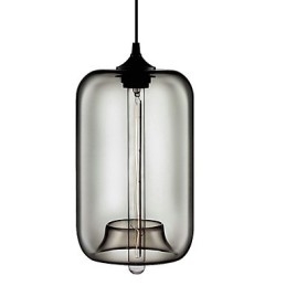 70W Transparante Glazen Hanglamp in Zwart Bubbelontwerp
