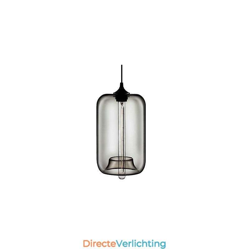 70W Transparante Glazen Hanglamp in Zwart Bubbelontwerp