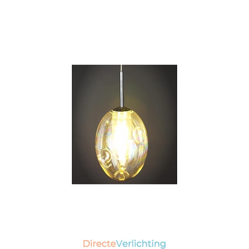 Moderne, eigentijdse, traditionele, klassieke, chromen metalen hanglamp