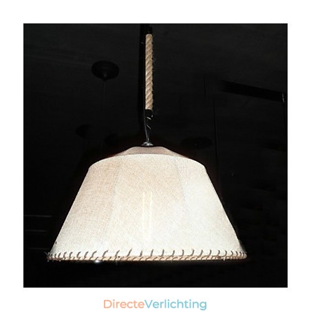 Retro hanglamp met 1 lamp in stoffen kap in Noord-Amerikaanse stijl Retro hanglamp met 1 lamp in stoffen kap in Noord-Amerikaanse stijl