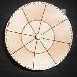 Retro hanglamp met 1 lamp in stoffen kap in Noord-Amerikaanse stijl
