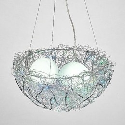 Moderne, eigentijdse zilveren metalen hanglamp