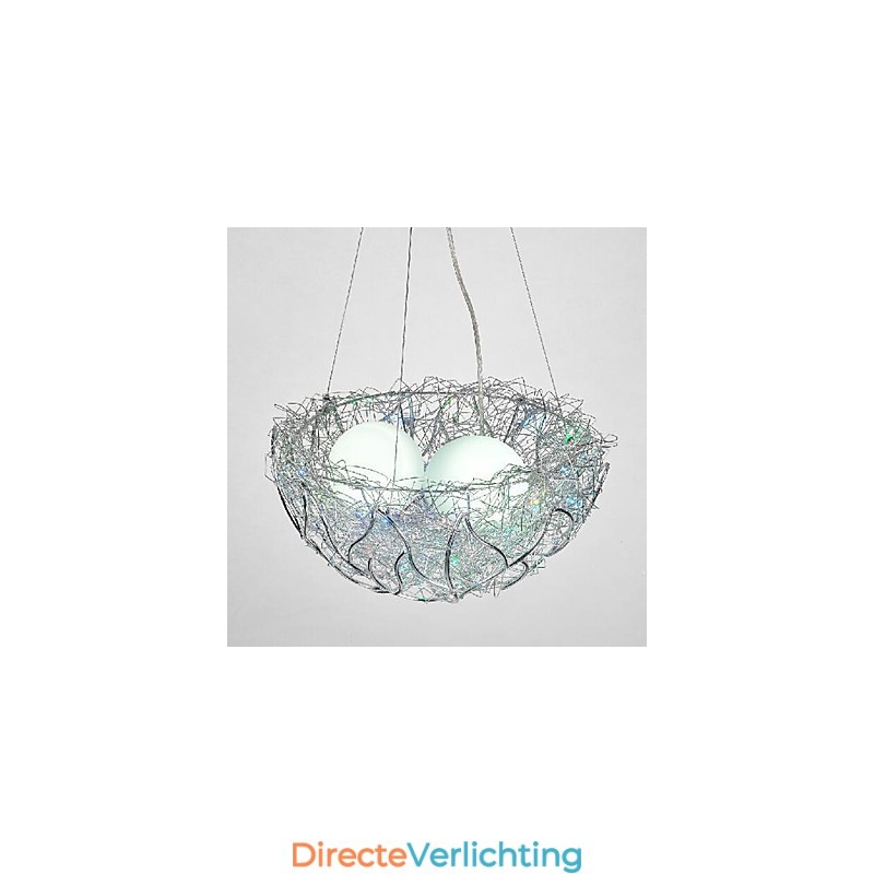 Moderne, eigentijdse zilveren metalen hanglamp