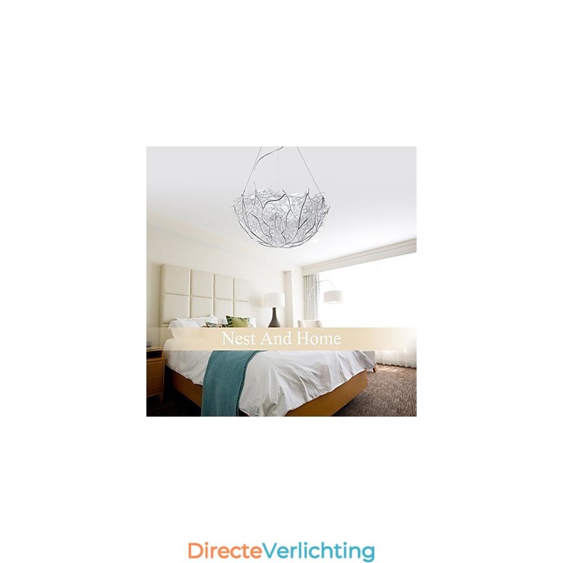 Moderne, eigentijdse zilveren metalen hanglamp