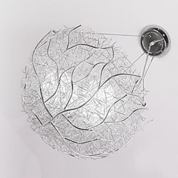 Moderne, eigentijdse zilveren metalen hanglamp