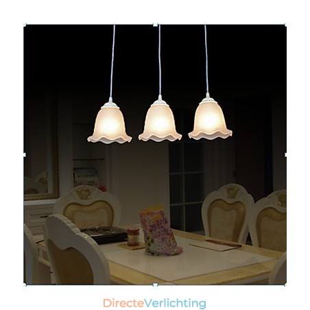 Hanglamp Drie Lampen Wit Europees Retro Klassiek