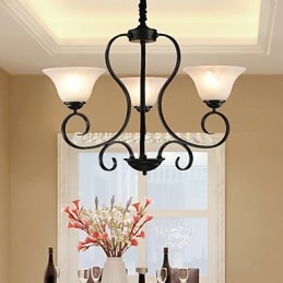 3 lampen retro kroonluchter land metaal