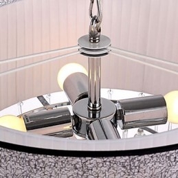 Moderne kristallen hanglamp met 4 lampen en zwarte kap