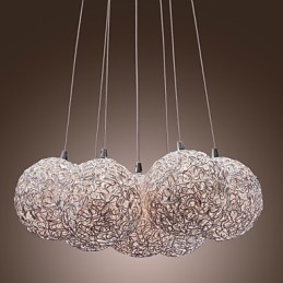 Moderne aluminium hanglamp met 7 lampen