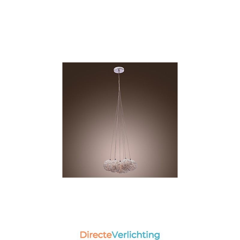 Moderne aluminium hanglamp met 7 lampen