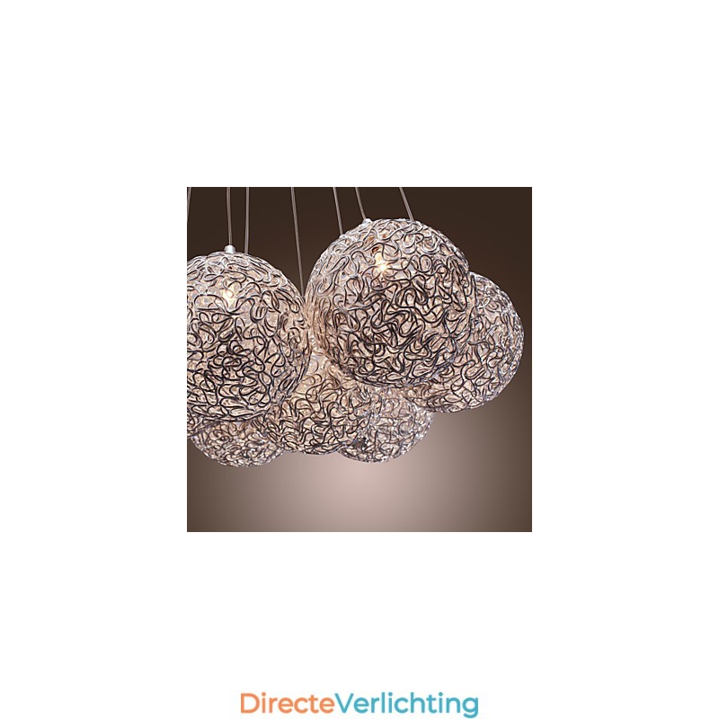 Moderne aluminium hanglamp met 7 lampen