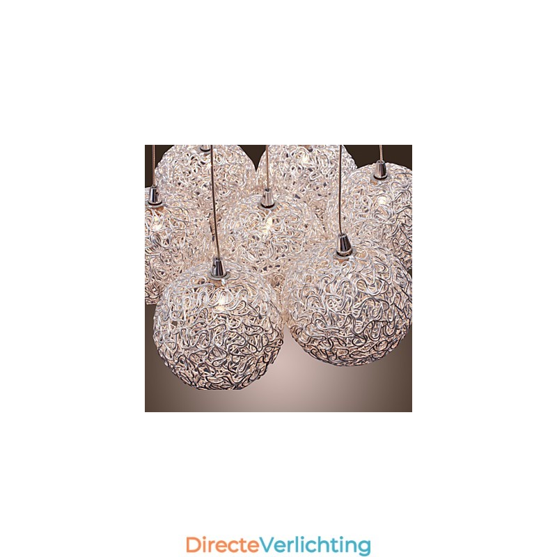Moderne aluminium hanglamp met 7 lampen