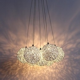 Moderne aluminium hanglamp met 7 lampen