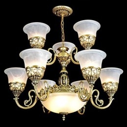 Traditionele klassieke vintage retro bronzen metalen kroonluchter