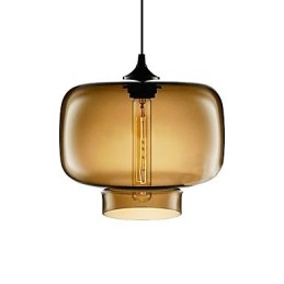 70W moderne glazen hanglamp in bruin transparant flesontwerp