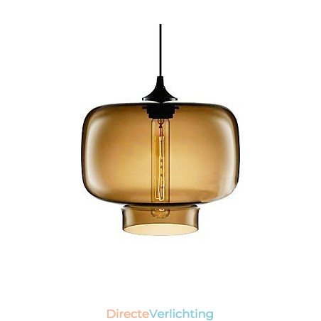 70W moderne glazen hanglamp in bruin transparant flesontwerp 70W moderne glazen hanglamp in bruin transparant flesontwerp