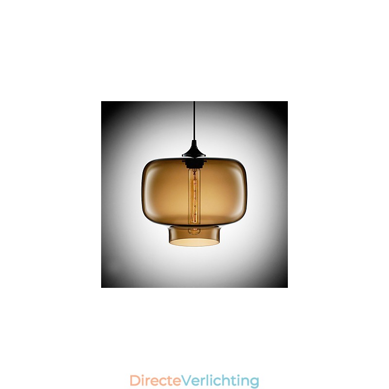 70W moderne glazen hanglamp in bruin transparant flesontwerp