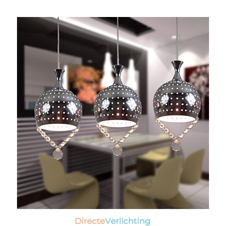 3 Hoofden Hanglamp Kristal Modern Hedendaags Metaal 3 Hoofden Hanglamp Kristal Modern Hedendaags Metaal
