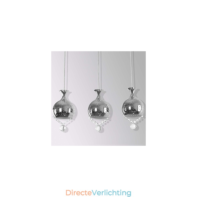 3 Hoofden Hanglamp Kristal Modern Hedendaags Metaal
