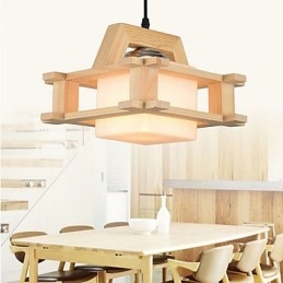 Massief houten lamp