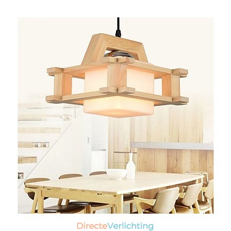 Massief houten lamp