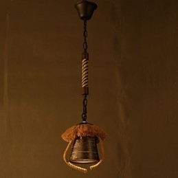 Amerikaanse Country Retro Hennep Keramiek lamp