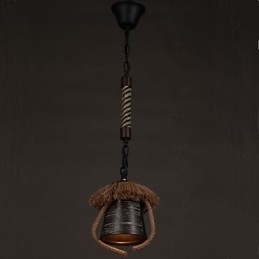 Amerikaanse Country Retro Hennep Keramiek lamp