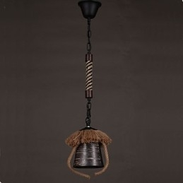 Amerikaanse Country Retro Hennep Keramiek lamp