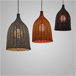 Rotan kroonluchter kroonluchter kroonluchter creatieve retro rotan lamp