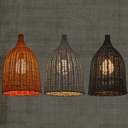 Rotan kroonluchter kroonluchter kroonluchter creatieve retro rotan lamp