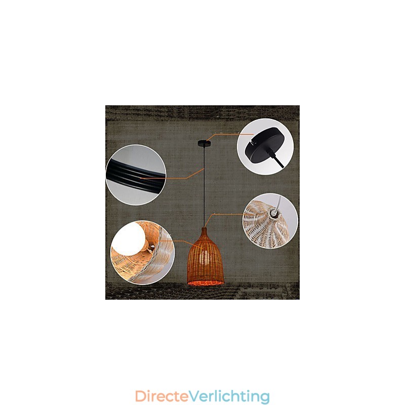 Rotan kroonluchter kroonluchter kroonluchter creatieve retro rotan lamp