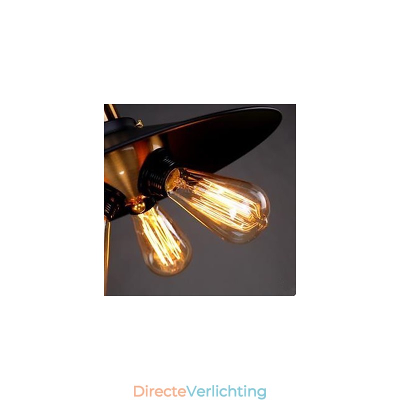Koperen kop driehoek hanglamp