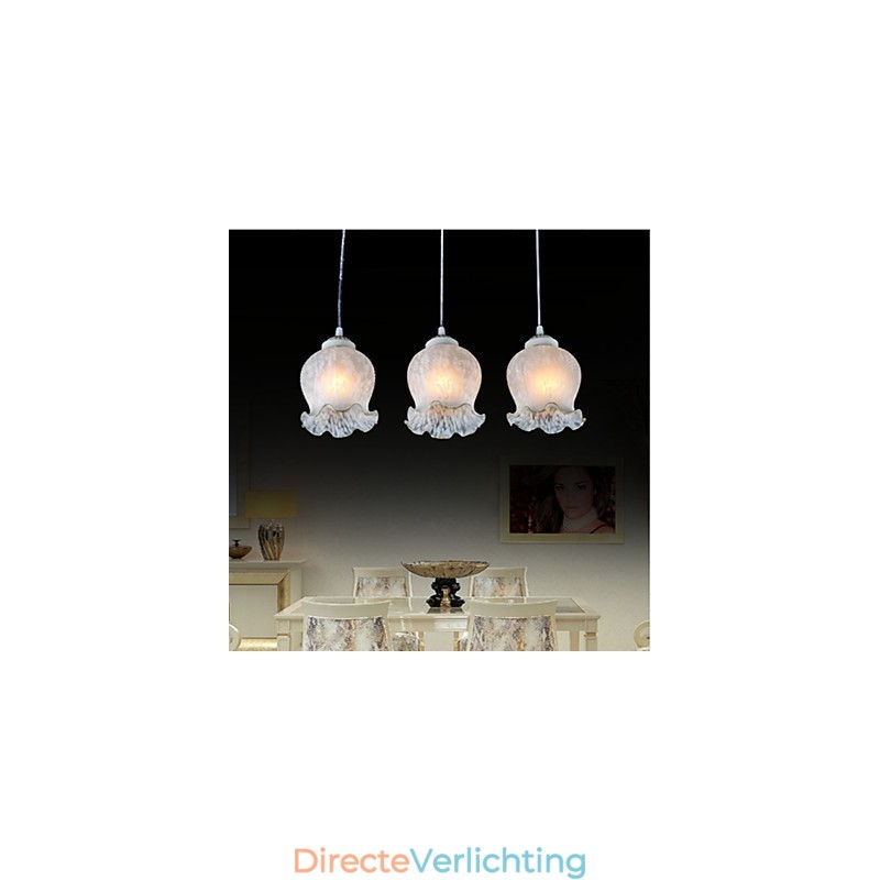Hanglamp Wit Drie Lampen Europees Retro Klassiek