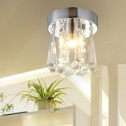 Moderne kristallen 1-lichts plafondlamp in kroonvorm